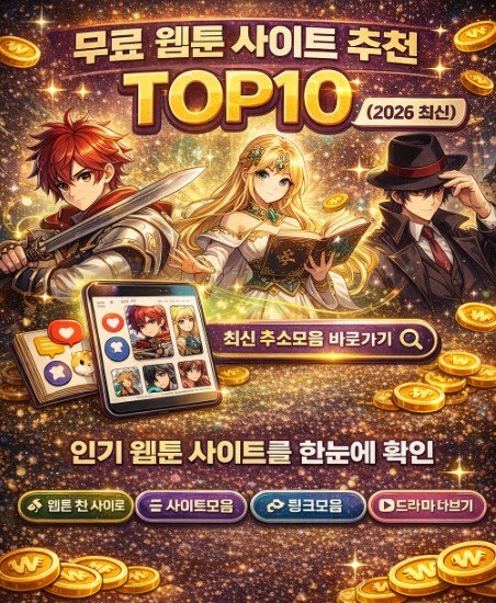 무료 웹툰 사이트 추천 TOP10 최신 주소모음 이미지